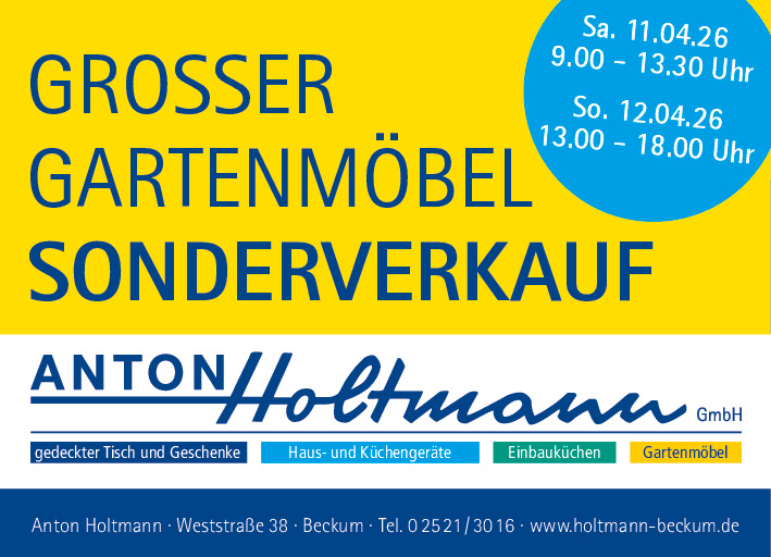 Gartenmöbelsonderverkauf in Beckum bei Anton Holtmann
