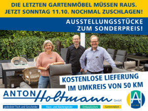 Die letzten Gartenmöbel müssen raus. Anton Holtmann - Ausstellungsstücke zum Sonderpreis